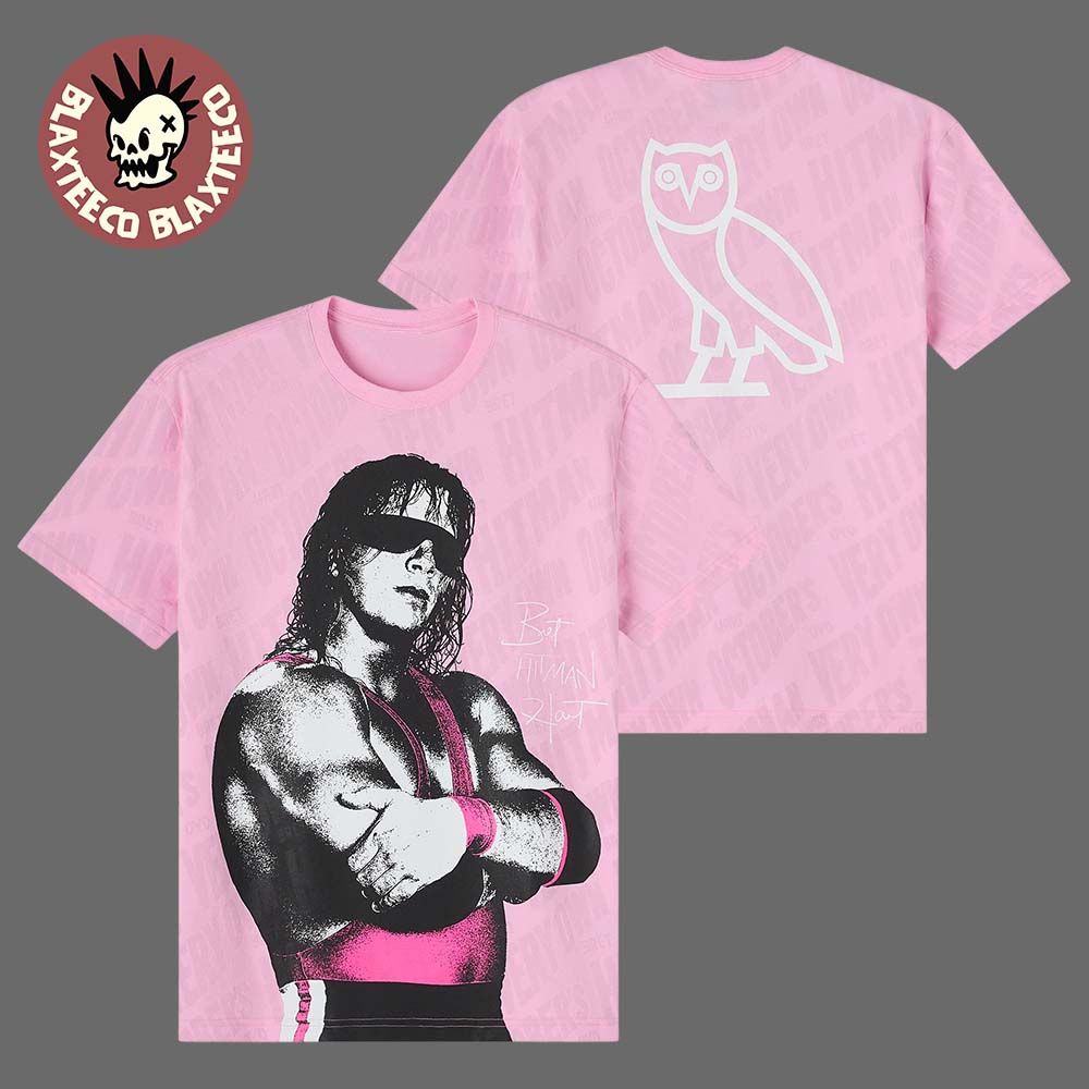 Drake OVO X WWE Collection Bret The Hitman Hart Pink T-Shirt Drake OVO X WWE Collection Bret The Hitman Hart Pink T-Shirt