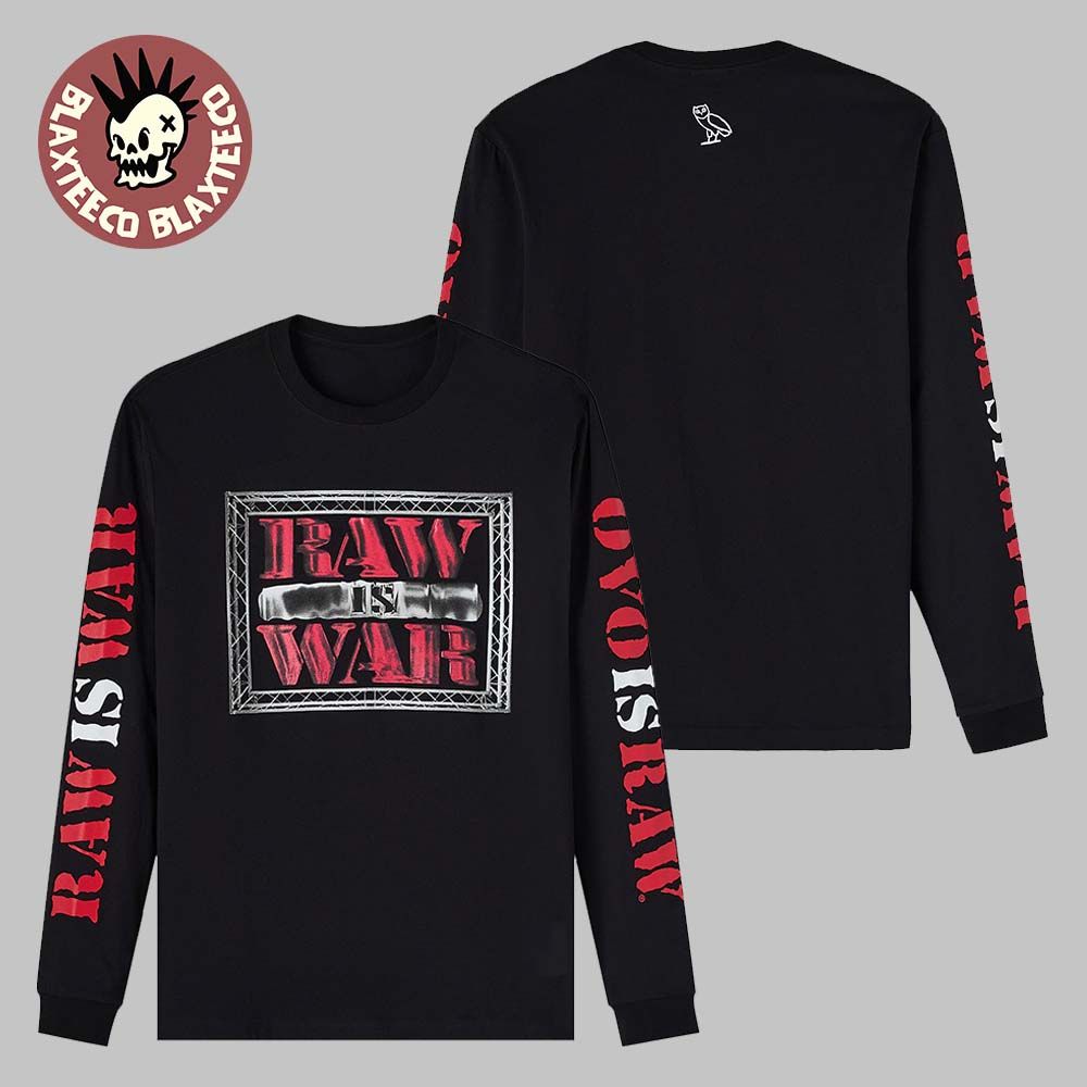 Drake OVO X WWE Collection Raw Is War Long Sleeve T-Shirt Drake OVO X WWE Collection Raw Is War Long Sleeve T-Shirt