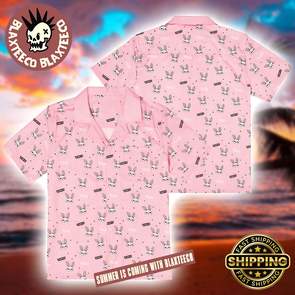 Electric Callboy Bunny To Love All Over Pattern Pink Hawaiian Shirt Electric Callboy Bunny To Love All Over Pattern Pink Hawaiian Shirt