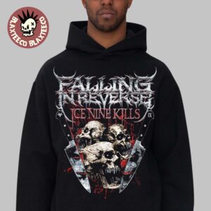 Falling In Reverse X Ice Nine Kills Collab Merch WhatNot Streamathon Triplet Skulls With Daggers Hoodie