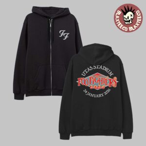 Foo Fighters Australia Tasmania 2026 Venue Merch Live At Utas Stadium On 24 January 2026 Zip Hoodie