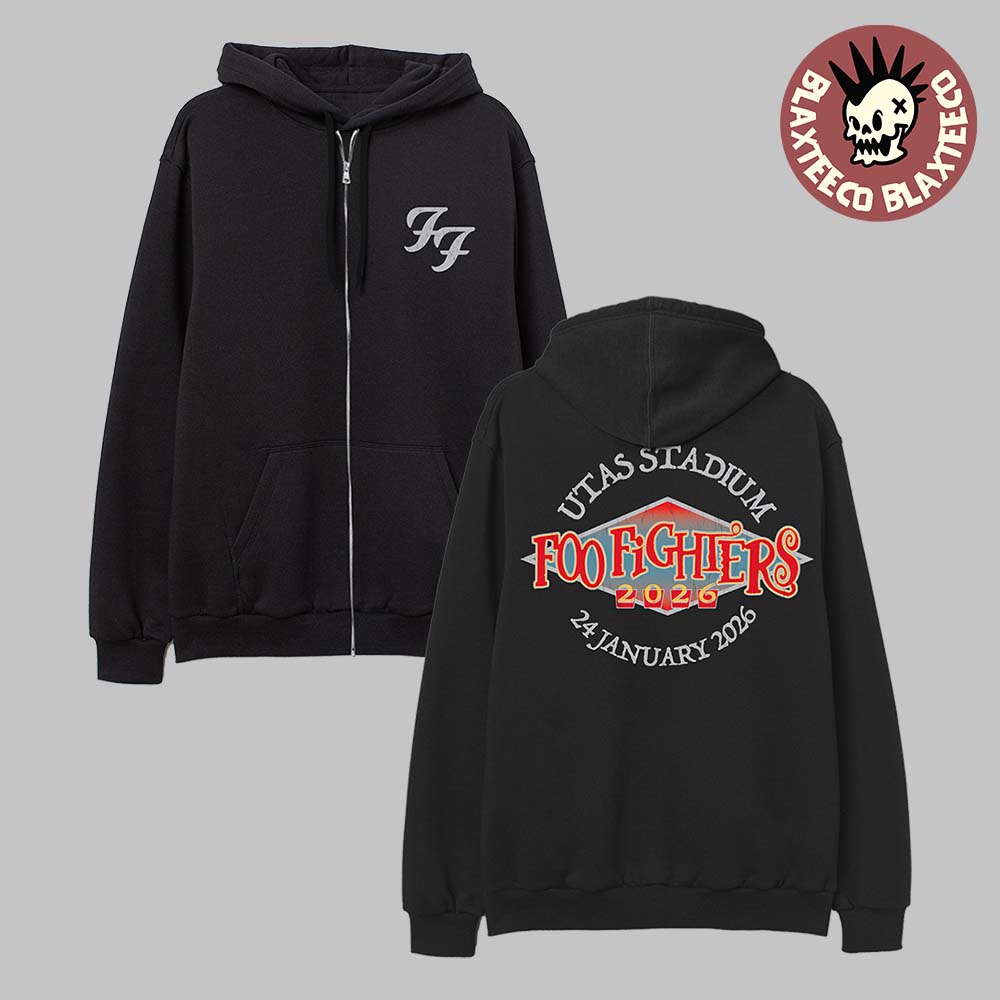 Foo Fighters Australia Tasmania 2026 Venue Merch Live At Utas Stadium On 24 January 2026 Zip Hoodie Foo Fighters Australia Tasmania 2026 Venue Merch Live At Utas Stadium On 24 January 2026 Zip Hoodie