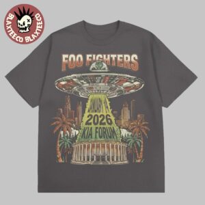 Foo Fighters Los Angeles 2026 Venue Merch Tee At Kia Forum On January 14 2026 Alien Space Ship T-Shirt