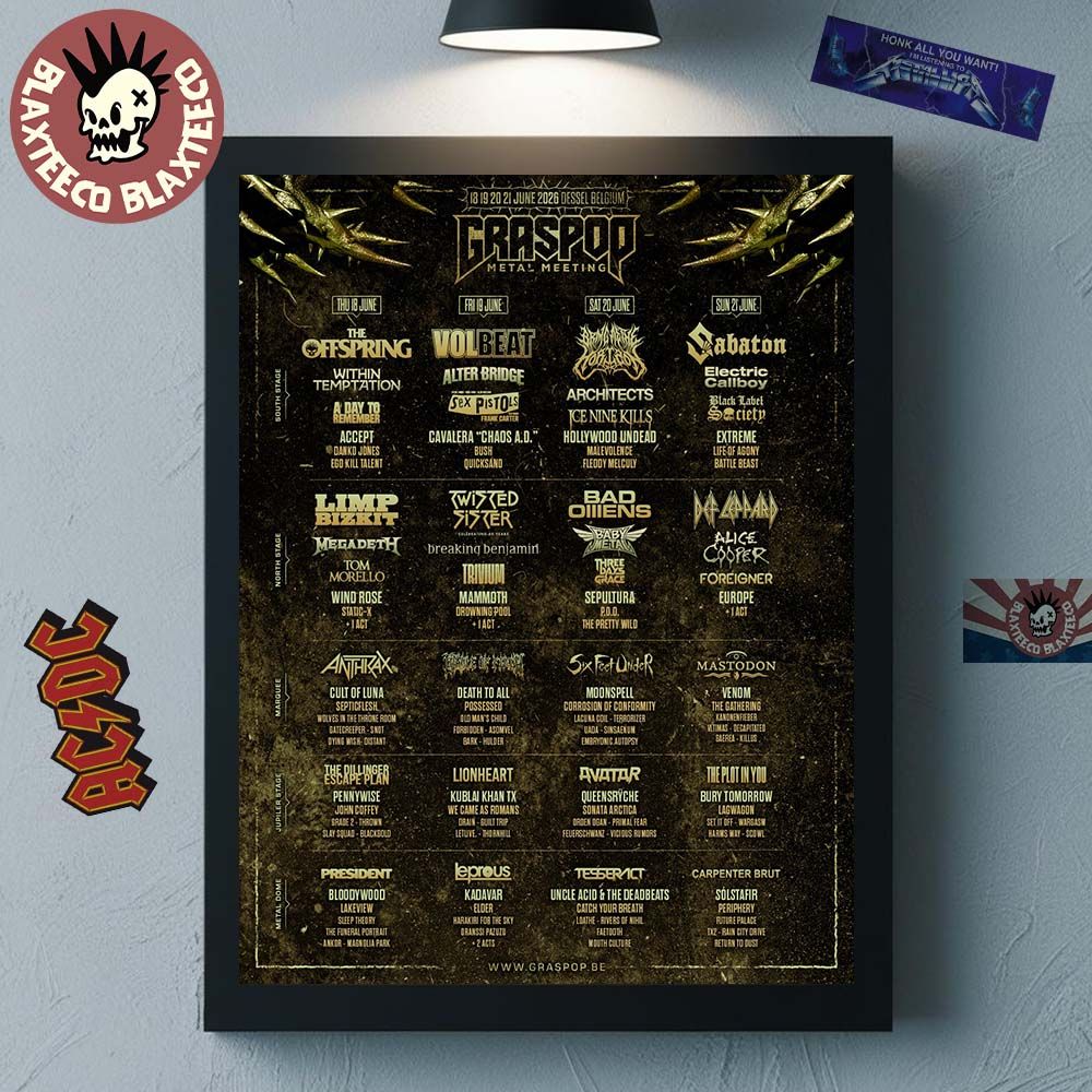 Graspop Metal Meeting 2026 Festival Full Lineup In Dessel Belgium On 13 19 20 21 June 2026 Home Decor Poster Canvas Graspop Metal Meeting 2026 Festival Full Lineup In Dessel Belgium On 13 19 20 21 June 2026 Home Decor Poster Canvas