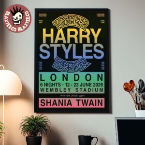 Harry Styles Together Together Tour 2026 London UK At Wembley Stadium From 12 To 23 June 2026 Poster Canvas