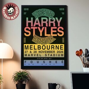 Harry Styles Together Together Tour 2026 Melbourne Australia At Marvel Stadium From 27 To 28 November 2026 Poster Canvas