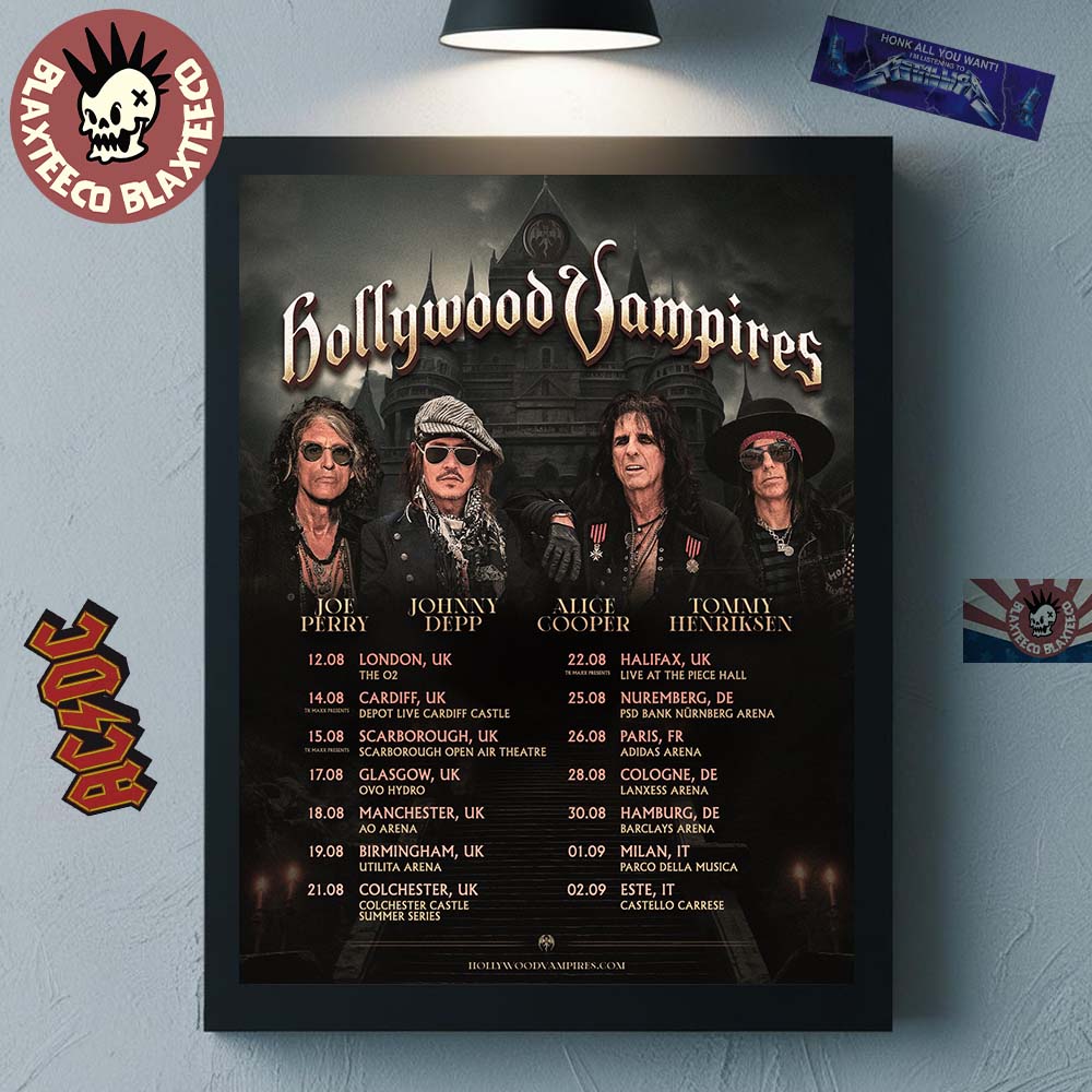 Hollywood Vampires UK And Europe 2026 Tour Schedule Dates Decor Poster Canvas Hollywood Vampires UK And Europe 2026 Tour Schedule Dates Decor Poster Canvas