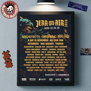 Jera On Air 2026 Festival Full Lineup Poster In Ysselsteyn Netherlands On June 25 26 27 2026 Home Decor Poster Canvas