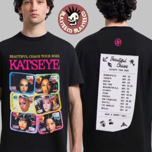 Katseye Beautiful Chaos Tour 2025 Merch Collection Member Visuals Routing Black T-Shirt