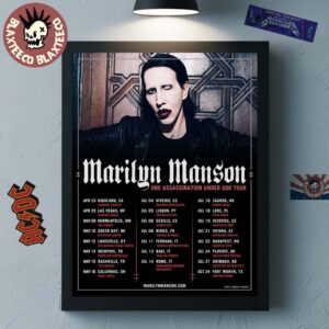 Marilyn Manson One Assassination Under God Tour 2026 World Tour Schedule Dates Home Decor Poster Canvas