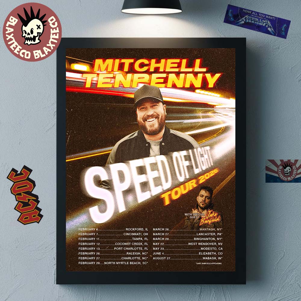 Mitchell Tenpenny Speed Of Light Tour 2026 North America City Dates Home Decor Poster Canvas Mitchell Tenpenny Speed Of Light Tour 2026 North America City Dates Home Decor Poster Canvas