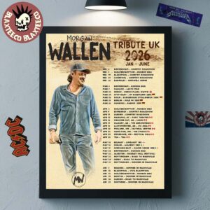 Morgan Wallen Tribute UK 2026 Tour From January To June Schedule Dates Home Decor Poster Canvas