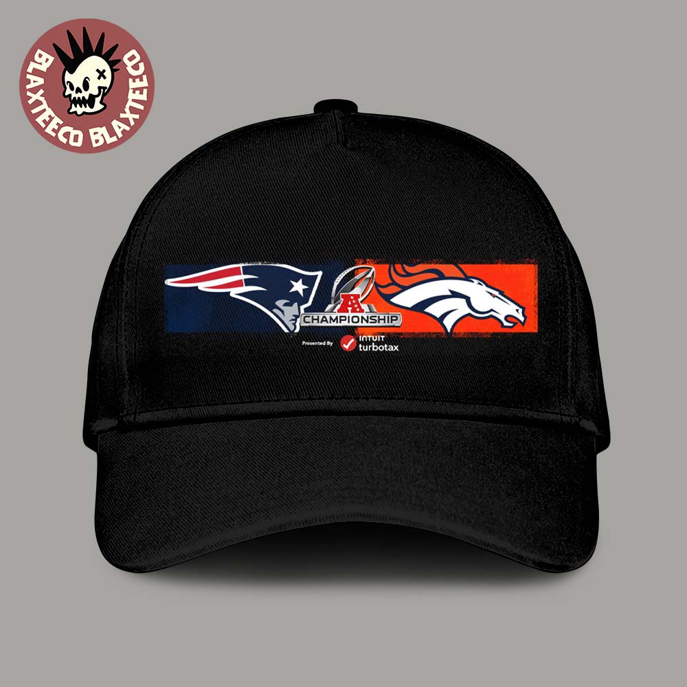 NFL AFC Championship 2026 Matchup New England Patriots Vs Denver Broncos Logo Classic Cap Hat Snapback NFL AFC Championship 2026 Matchup New England Patriots Vs Denver Broncos Logo Classic Cap Hat Snapback