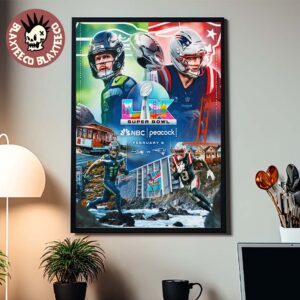 NFL Super Bowl LX Seattle Seahawks Vs New England Patriots Head To Head East Coast Vs West Coast Poster Canvas