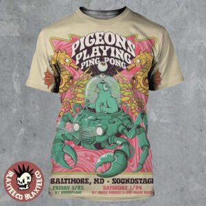 Pigeons Playing Ping Pong Baltimore Maryland 2026 Event Poster At Soundstage On January 23 And 24 2026 All Over Print Shirt
