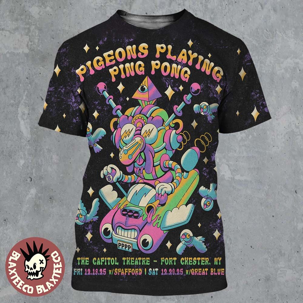 Pigeons Playing Ping Pong Port Chester New York 2025 Event Poster At The Capitol Theatre On December 19 And 20 2025 All Over Print Shirt Pigeons Playing Ping Pong Port Chester New York 2025 Event Poster At The Capitol Theatre On December 19 And 20 2025 All Over Print Shirt