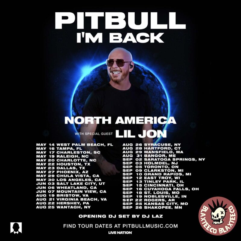 Pitbull I'm Back North America Tour 2026 City Dates