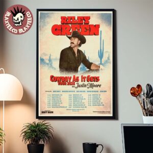 Riley Green Cowboy As It Gets Tour 2026 With Justin Moore North America Schedule Dates Home Decor Poster Canvas