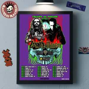 Rob Zombie And Marilyn Mason With The Hu And Orgy Freaks On Parade Presents 2026 North America Tour City Dates Home Decor Poster Canvas