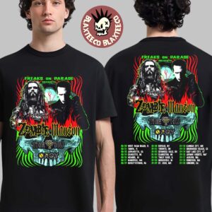 Rob Zombie And Marilyn Mason With The Hu And Orgy Freaks On Parade Presents 2026 North America Tour City Dates Two Sided T-Shirt