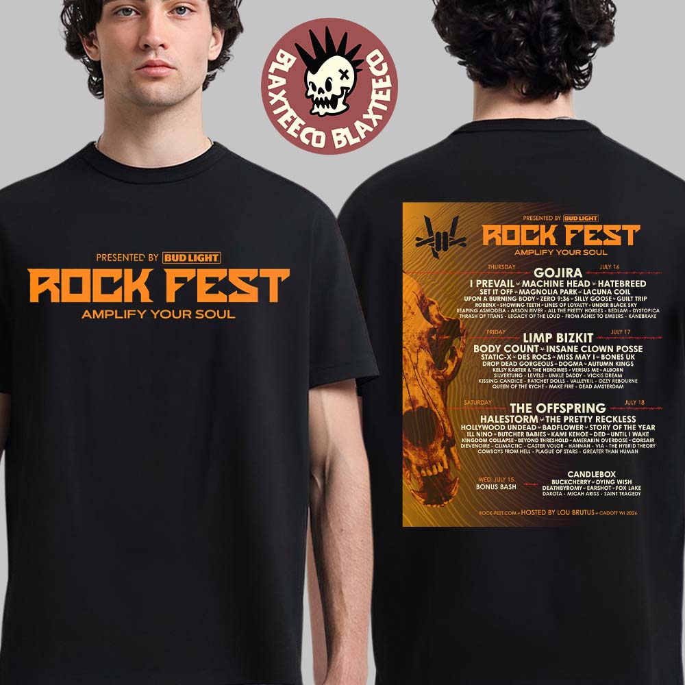 Rock Fest Wisconsin 2026 Amplify Your Soul Full Lineup On July 15 16 17 18 2026 In Cadott Wisconsin 2026 Two Sided T-Shirt Rock Fest Wisconsin 2026 Amplify Your Soul Full Lineup On July 15 16 17 18 2026 In Cadott Wisconsin 2026 Two Sided T-Shirt