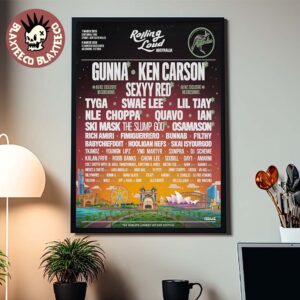Rolling Loud Australia 2026 Festival Full Lineup In Sydney And Melbourne On 7 And 8 March 2026 Home Decor Poster Canvas