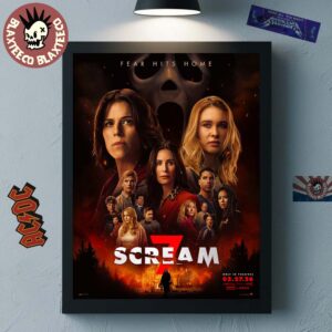 Scream 7 Official Poster Only In Theatres On February 27 2026 Fear Hits Home Poster Canvas