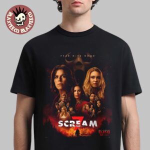 Scream 7 Official Poster Only In Theatres On February 27 2026 Fear Hits Home T-Shirt