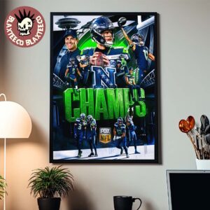 Seattle Seahawks NFC 2025 Champions Defeat Los Angeles Rams Poster Canvas For Home Decor