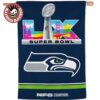 Seattle Seahawks vs. New England Patriots WinCraft Super Bowl LX Dueling Double Sided House Flag
