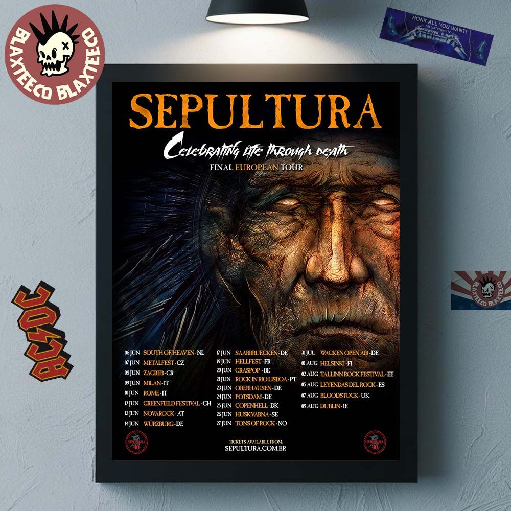 Sepultura Celebrating Life Through Death Final European Tour 2026 Schedule Dates Home Decor Poster Canvas Sepultura Celebrating Life Through Death Final European Tour 2026 Schedule Dates Home Decor Poster Canvas
