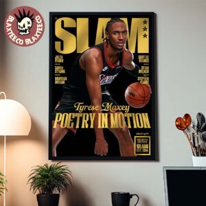 Slam 260 Tyrese Maxey Philadelphia 76ers Poetry In Motion Gold Metal Edition Magazine Cover Decor Poster Canvas
