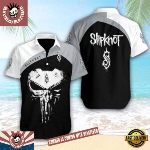 Slipknot Band Punisher Skull Black And White Summer Hawaiian Shirt