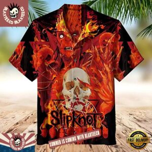 Slipknot Flaming Skull Metal Summer Hawaiian Shirt