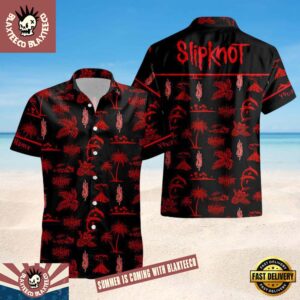 Slipknot Inferno Vibes Black And Red Summer Hawaiian Shirt Gift For Fans