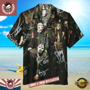 Slipknot Rock Band Autographed Photo Summer Hawaiian Shirt Gift For Fans