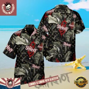 Slipknot Rock Band Midnight Leaves Pattern Tropical Summer Hawaiian Shirt