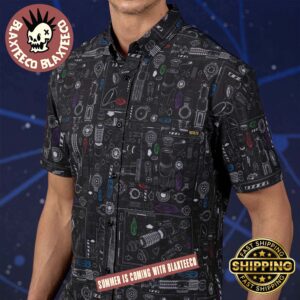 Star Wars RSVLTS Saber Schematics Button Short Sleeve Hawaiian Shirt