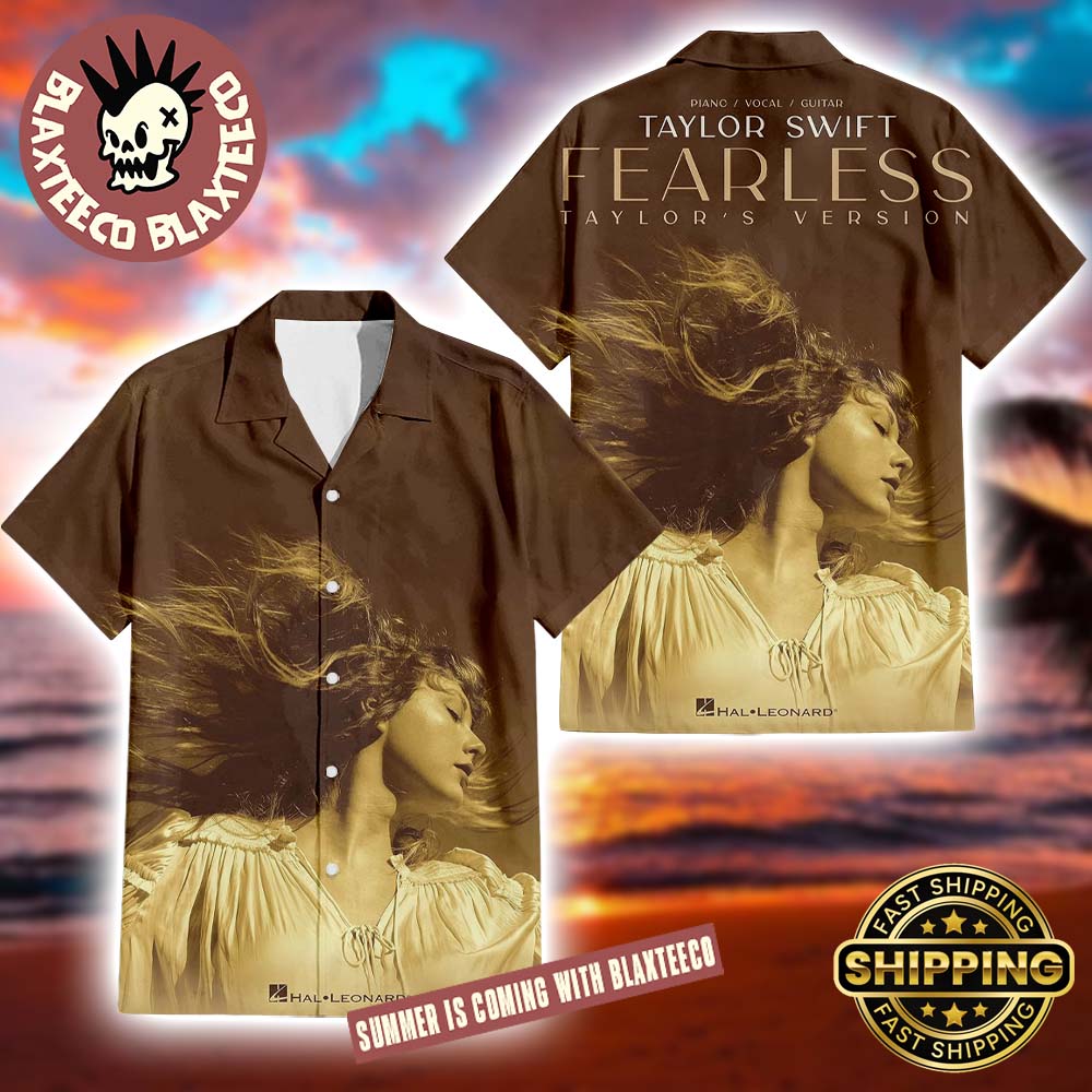 Taylor Swift Fearless Taylor's Version Album Cover Gift For Swifties 2026 Hawaiian Shirt Taylor Swift Fearless Taylor's Version Album Cover Gift For Swifties 2026 Hawaiian Shirt