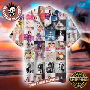 Taylor Swift Signature Album Covers Art Pattern Summer 2026 Hawaiian Shirt