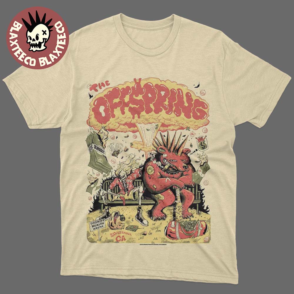 The Offspring Bakersfield California 2026 Venue Poster At Dignity Health Arena On January 16 2026 T-Shirt The Offspring Bakersfield California 2026 Venue Poster At Dignity Health Arena On January 16 2026 T-Shirt