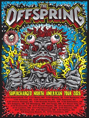 The Offspring Supercharged North American Tour 2026 With Dates Official Tour Poster