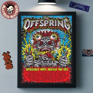 The Offspring Supercharged North American Tour 2026 With Dates Official Tour Poster Poster Canvas