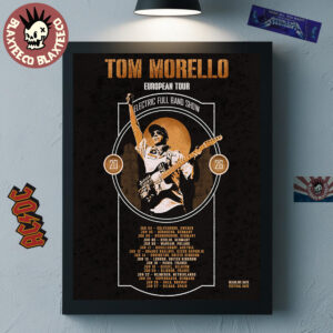 Tom Morello European Tour 2026 Electric Full Band Show Schedule Dates Home Decor Poster Canvas
