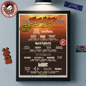 Tons Of Rocks 2026 Full Lineup In Oslo Norway From 24 To 27 June 2026 Home Decor Poster Canvas