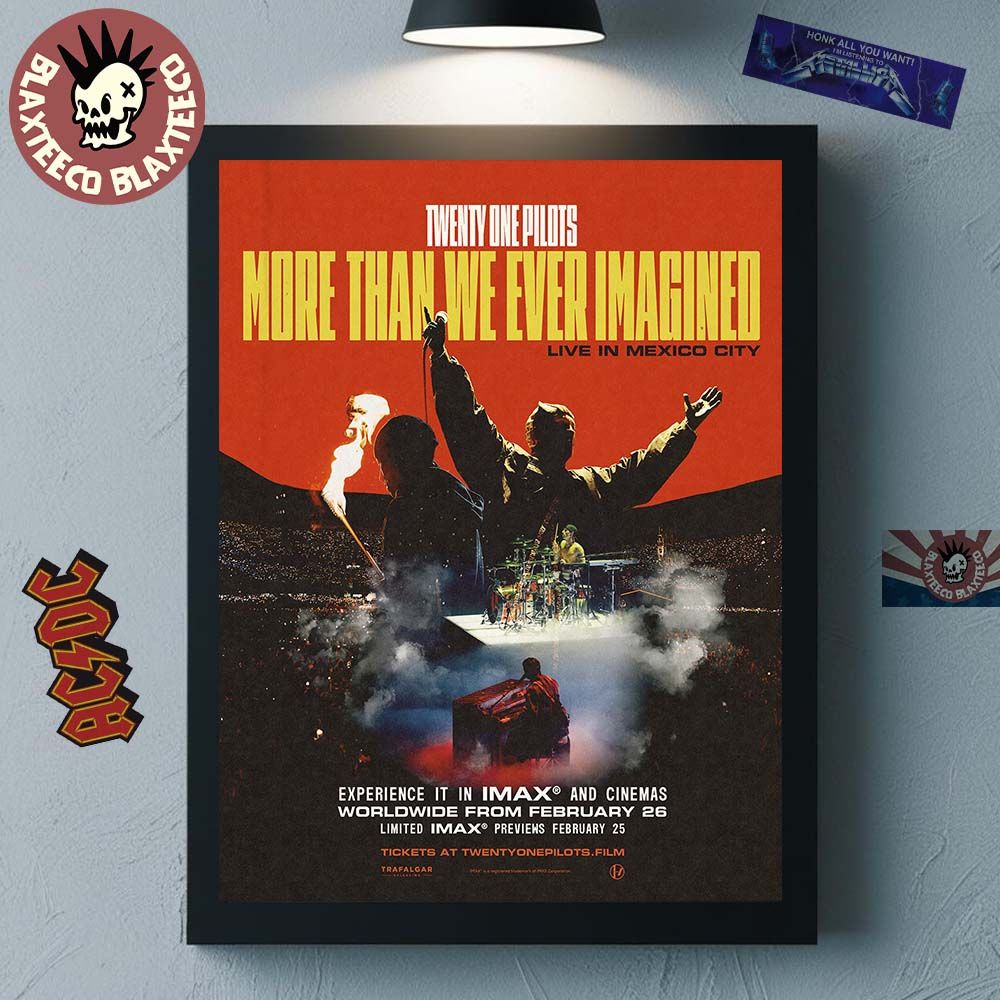 Twenty One Pilots More Than We Ever Imagined Live In Mexico City Experience In Imax And Cinemas On Feb 26 2026 Poster Canvas Twenty One Pilots More Than We Ever Imagined Live In Mexico City Experience In Imax And Cinemas On Feb 26 2026 Poster Canvas