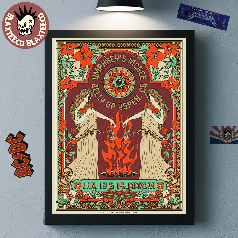Umphrey's McGee Gig Poster For Shows At Belly Up Aspen Colorado On January 13 And 14 2026 Home Decor Poster Canvas Umphrey's McGee Gig Poster For Shows At Belly Up Aspen Colorado On January 13 And 14 2026 Home Decor Poster Canvas