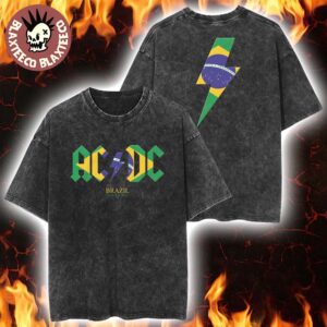 ACDC PWR Up Brazil Tour 2026 Brazil Thunder Flag Vintage Wash Tee
