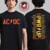 ACDC PWR Up World Tour Merch 2024-2026 Nation Flags Two Sided T-Shirt