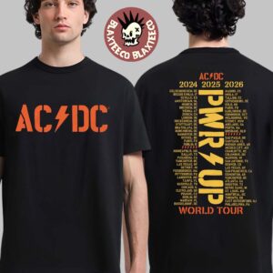 ACDC PWR Up World Tour Merch 2024 2025 2026 Logo With Dates Back T-Shirt